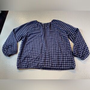 Maurices Navy and Black Plaid Casual Shirt
